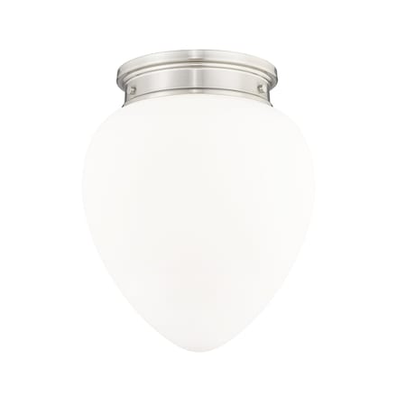 Z-Lite Gideon Flush Mount, 1-Light, 12.5 In.W x 15 In.H, Brushed Nickel/Etched Opal 1945F12-BN